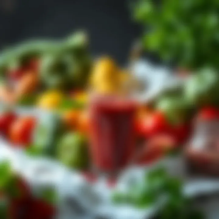 Fresh fruits and vegetables for a liquid diet