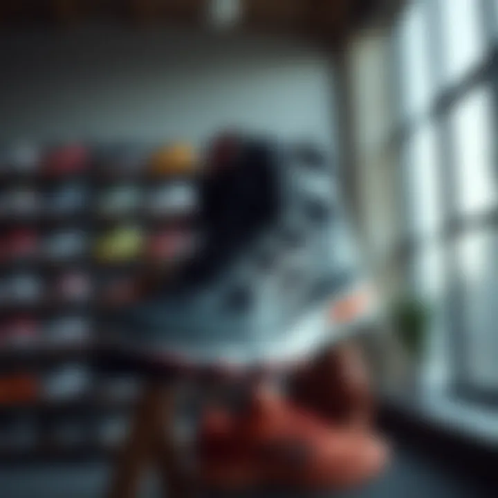 A knowledgeable specialist providing advice on the selection of large athletic footwear