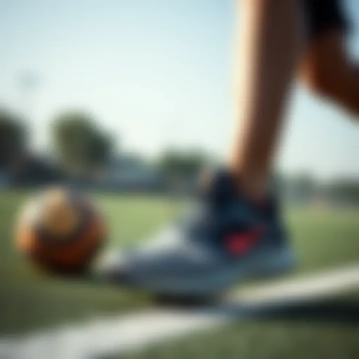 Athletic footwear in a dynamic sports setting