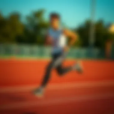 Runner in motion wearing adidas adizero adios pro 3 on a track