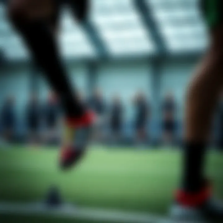 Group of athletes wearing Adidas boots during training