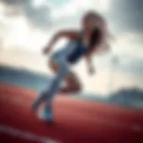 Dynamic female athlete showcasing Adidas footwear