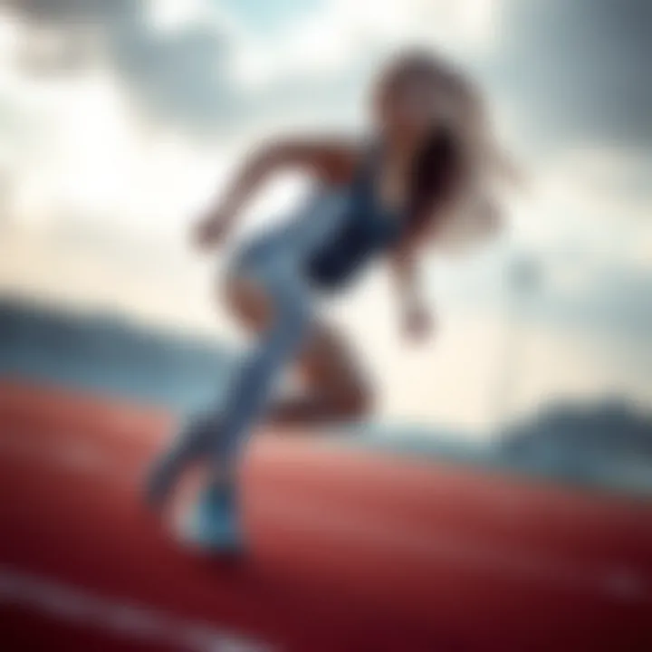 Dynamic female athlete showcasing Adidas footwear