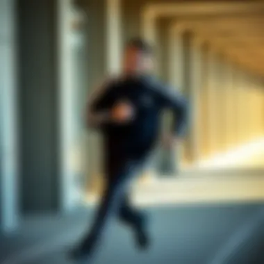 Athlete in motion wearing Adidas tracksuit