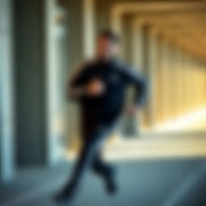 Athlete in motion wearing Adidas tracksuit