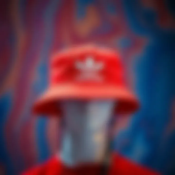 Stylish Adidas bucket hat on a vibrant background