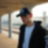 Stylish Adidas cap showcased outdoors