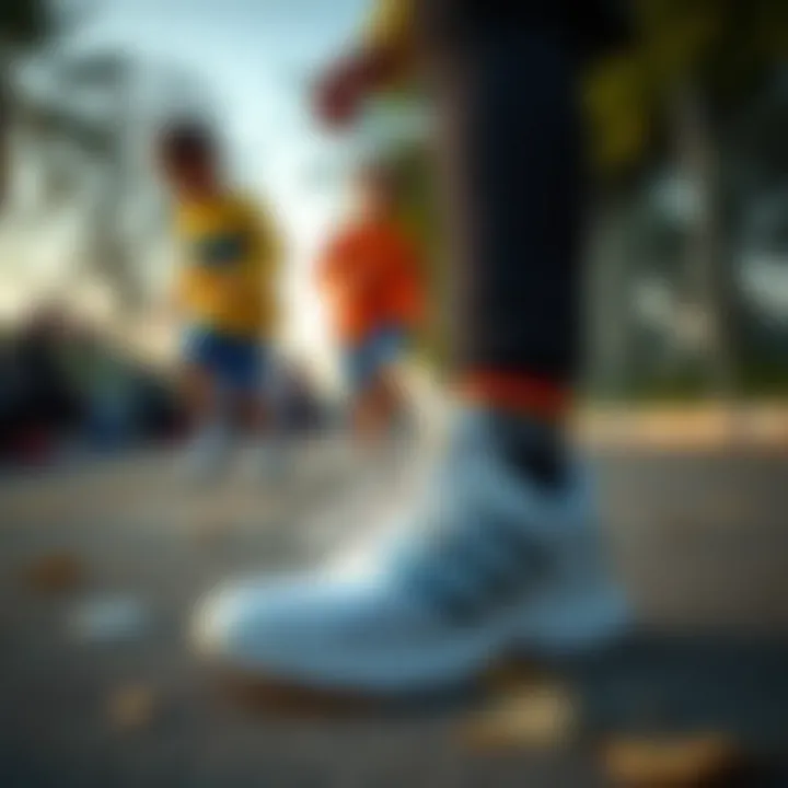 Children actively playing while wearing Adidas Fortarun shoes