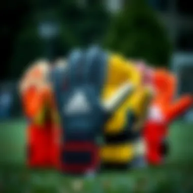 Diverse options of Adidas goalkeeper gloves displayed