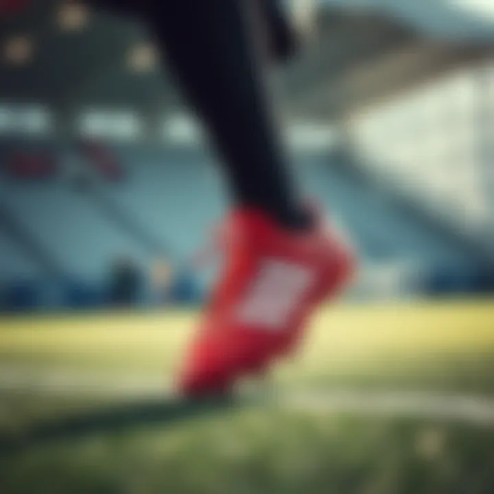 Agility in Action A soccer player demonstrating agility while wearing adidas kangaroo leather cleats