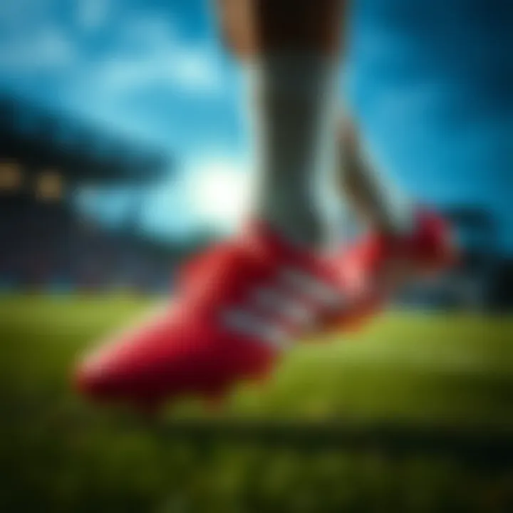 Adidas cleats in action on the football field showcasing performance
