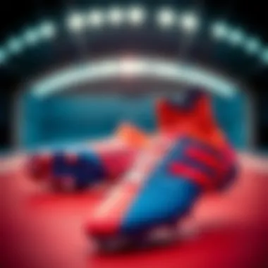 Stylish presentation of Messi's signature cleats