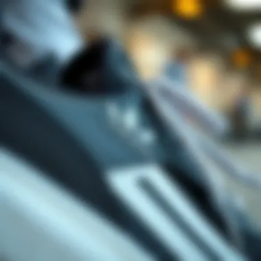 Close-up of Adidas shoe detailing highlighting craftsmanship