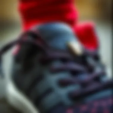 Unique Texture and Materials of Adidas Spiderman Shoes Close-up of the unique texture and materials used in the Adidas Spiderman shoes