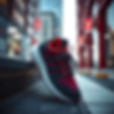 Adidas Spiderman shoes in an urban setting