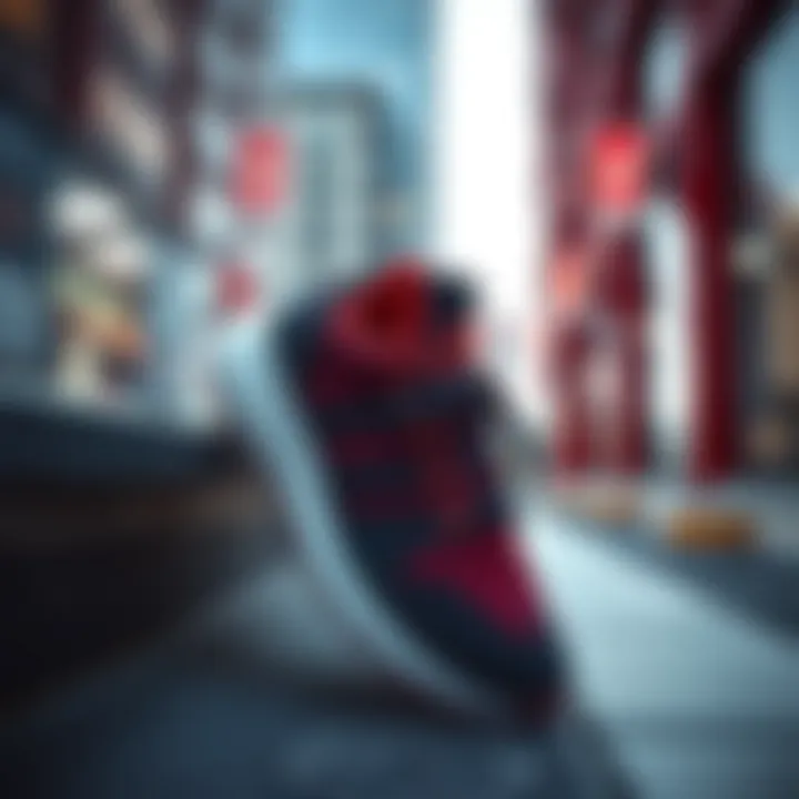 Adidas Spiderman shoes in an urban setting