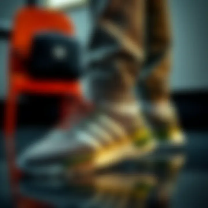 Stylish Adidas shoes displayed in a fashionable ensemble