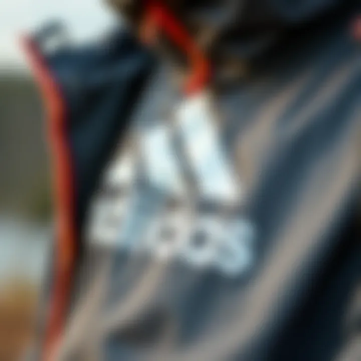 Close-up of the material quality of the Adidas Terrex jacket