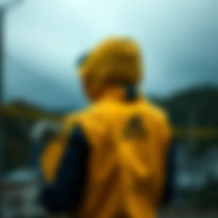 Adidas Terrex jacket showcasing its waterproof feature