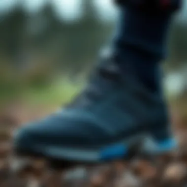 Close-up of the shoe's technical features