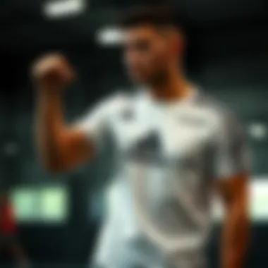 Athlete wearing an Adidas t-shirt during a workout session