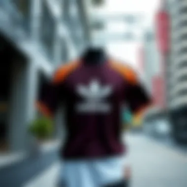 Stylish Adidas t-shirt displayed in a modern urban environment