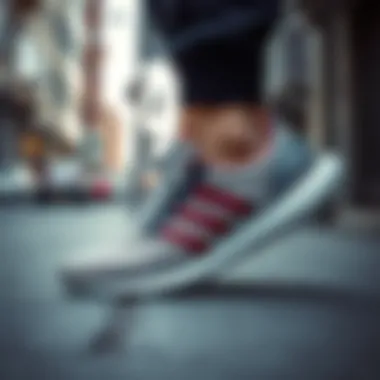 Stylish Adidas running shoes displayed in an urban environment