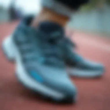 Detailed Look at the Design of Adidas Walking Shoes Close-up view of Adidas walking shoes showcasing unique design features