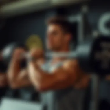 Demonstrating proper form of the reverse shoulder press