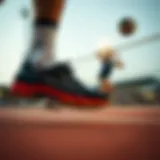 Dynamic game action with Asics volleyball shoes