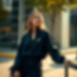 Elegant ASICS tracksuit in a chic urban setting