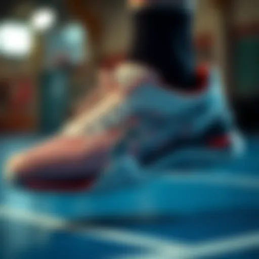 Advanced Technology in Asics Wrestling Shoes A close-up view of Asics wrestling shoes showcasing advanced technology