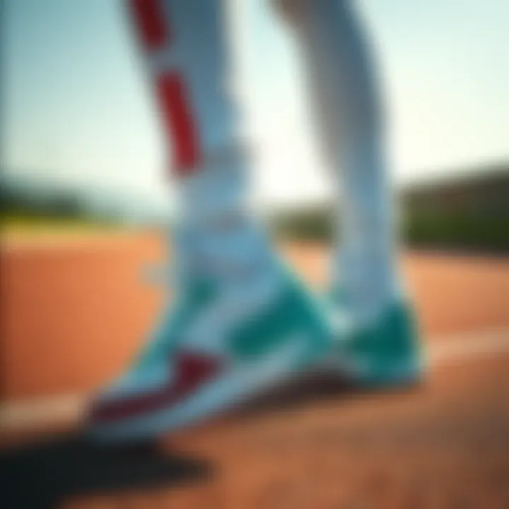 Merging Fashion with Athletic Excellence Athlete showcasing stylish sports shoes