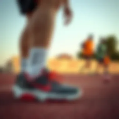 Athletes with Specialized Sport Footwear Athletes engaged in various sports, each wearing specialized footwear.