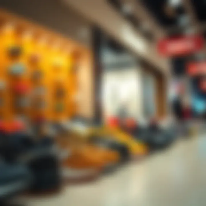 Variety of shoe brands available in an outlet