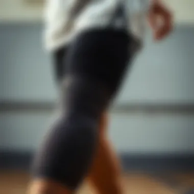 Close-up of high-performance basketball tights showcasing fabric texture