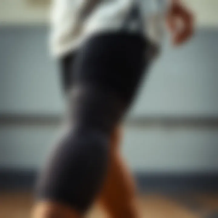 Close-up of high-performance basketball tights showcasing fabric texture