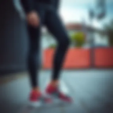 Stylish Look with Basketball Tights Stylish basketball tights paired with sports shoes