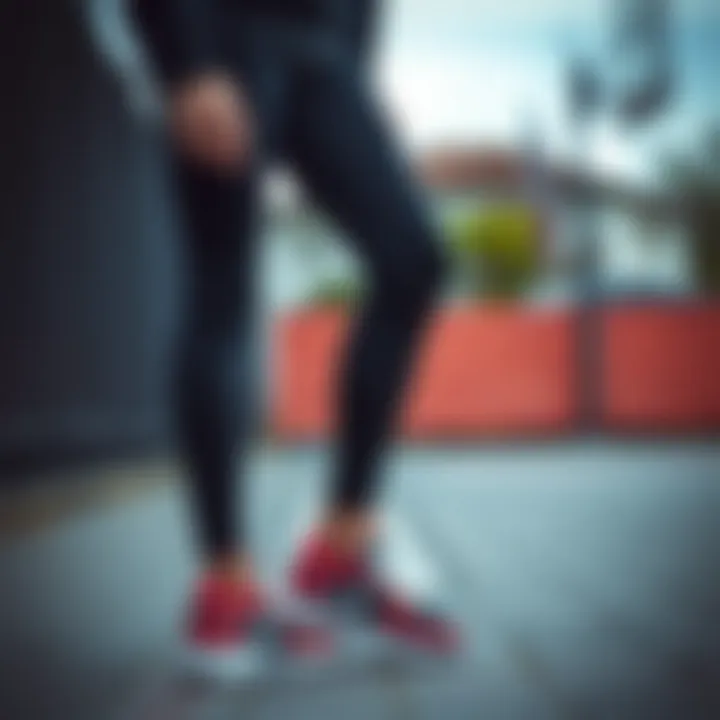 Stylish Look with Basketball Tights Stylish basketball tights paired with sports shoes