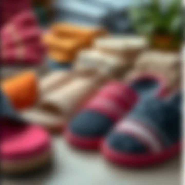 Variety of Slipper Materials Variety of materials used in daily slippers, emphasizing quality.