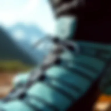 Close-up view of advanced materials in Salomon shoes