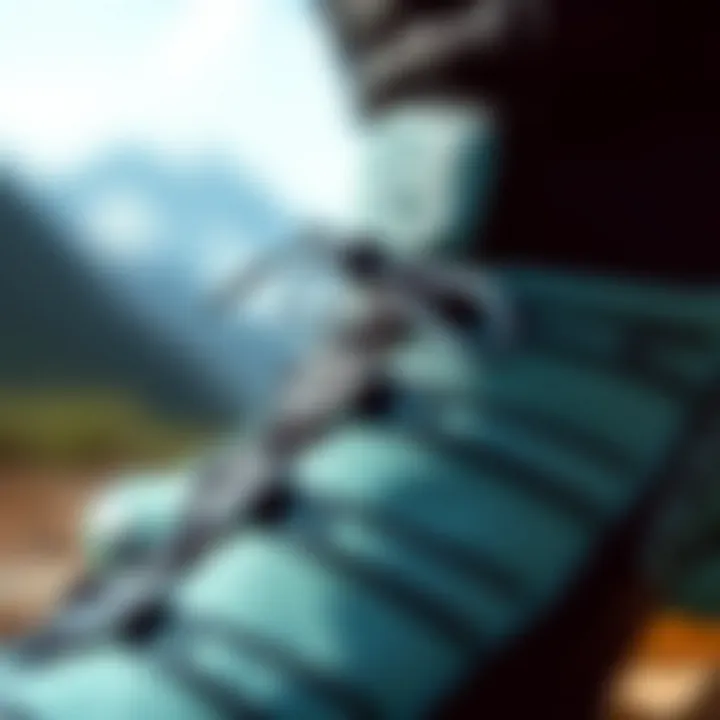 Close-up view of advanced materials in Salomon shoes