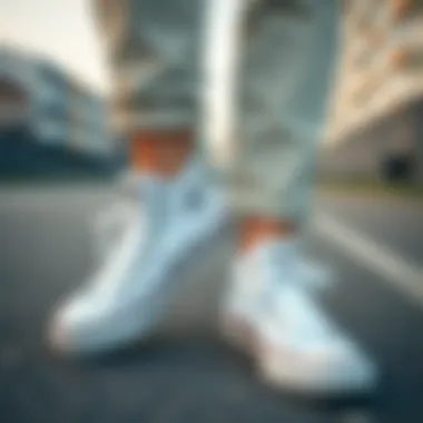 Fashionable outfit paired with white Converse shoes