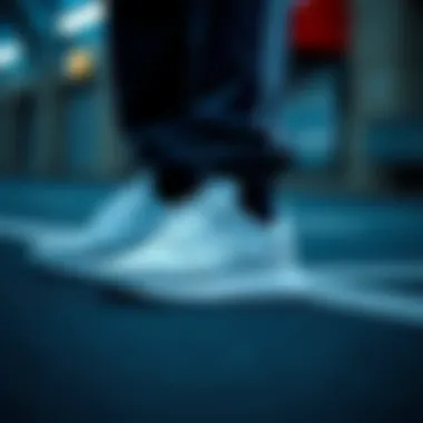 Fashionable outfit combination featuring Adidas white sports shoes