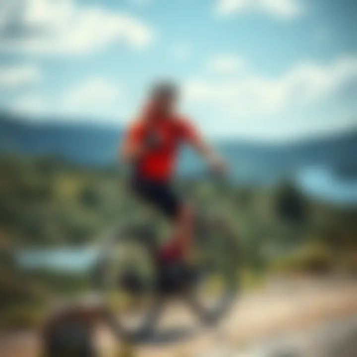 Bicycle riding in a scenic landscape