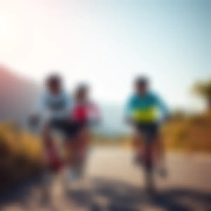 Group of friends enjoying a cycling trip together
