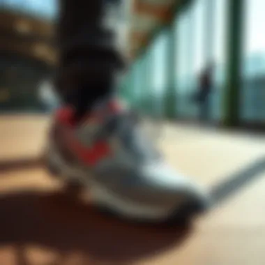 Trendy sports shoes in a fashionable setting