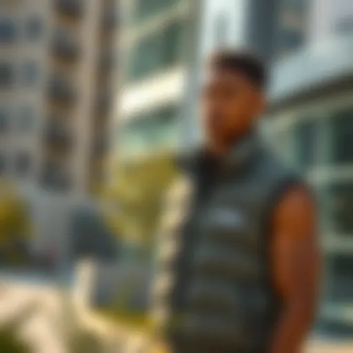 Stylish Calvin Klein vest showcased in a modern urban setting