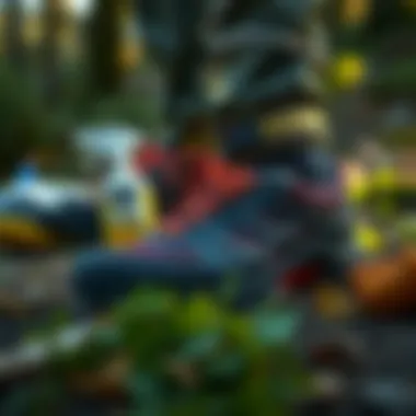 The process of caring for camping shoes with cleaning products