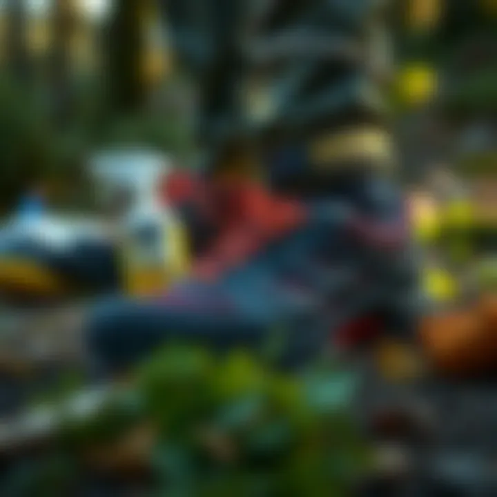 The process of caring for camping shoes with cleaning products